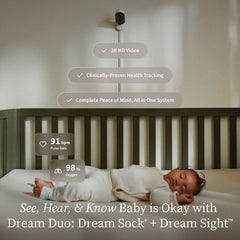 Owlet Dream Duo (Gen 3) - All-in-One Smart Baby Monitoring Bundle with Sock & 2K HD Cam