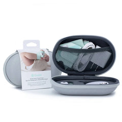 Owlet Travel Case: Black Nylon Solid Handbag Organizer, Side Zipper Closure